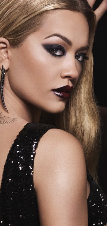 tattoo blonde brown eyes lipstick British music Rita Ora Phone Wallpaper