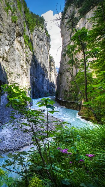cliff river nature canyon Phone Wallpaper