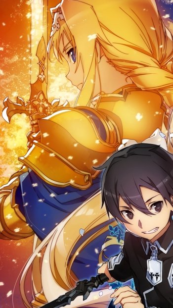 Eugeo (Sword Art Online) Kirito (Sword Art Online) Anime Sword Art Online: Alicization Phone Wallpaper