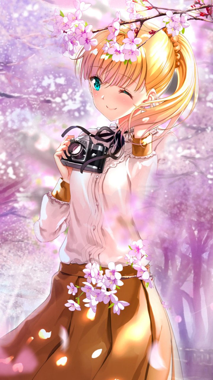 Download Camera Blossom Teresa Wagner Anime Tada-kun Wa Koi Wo Shinai Phone Wallpaper