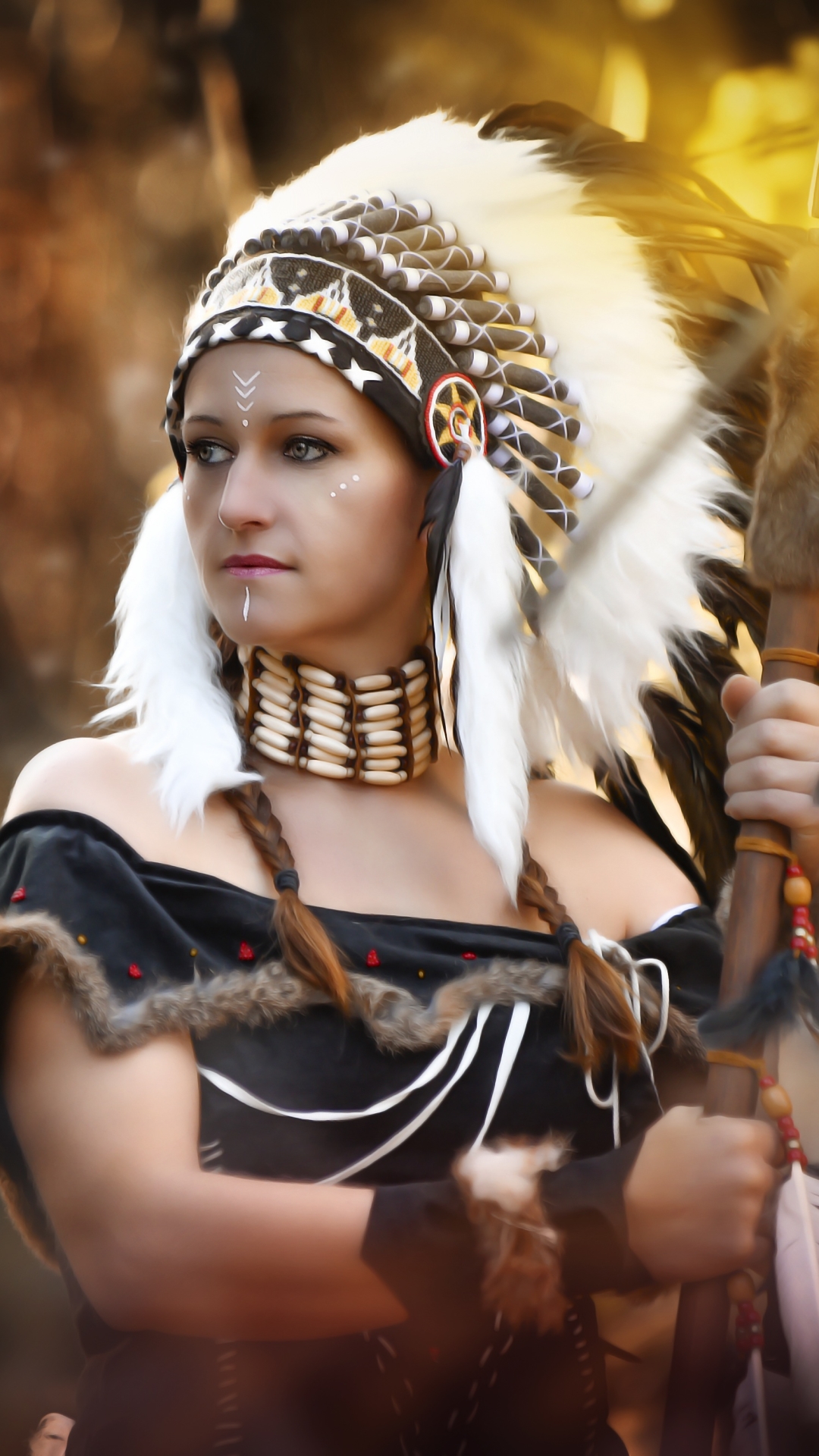 Beautiful woman in a Native American Costume by susanne borgs