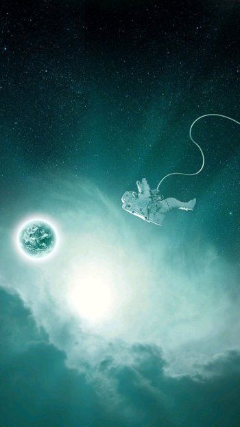 planet space Sci Fi astronaut Phone Wallpaper