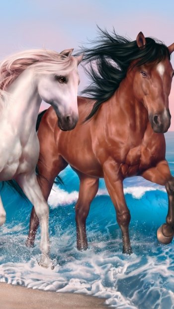 wave Animal horse Phone Wallpaper