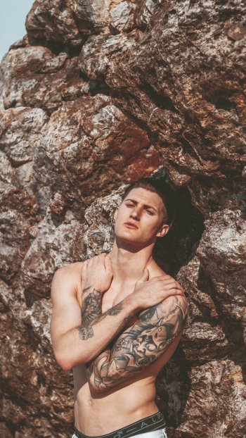 tattoo man model Phone Wallpaper
