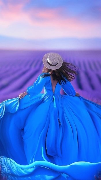  Woman Running through Lavender Fields by Irina Nedyalkova
