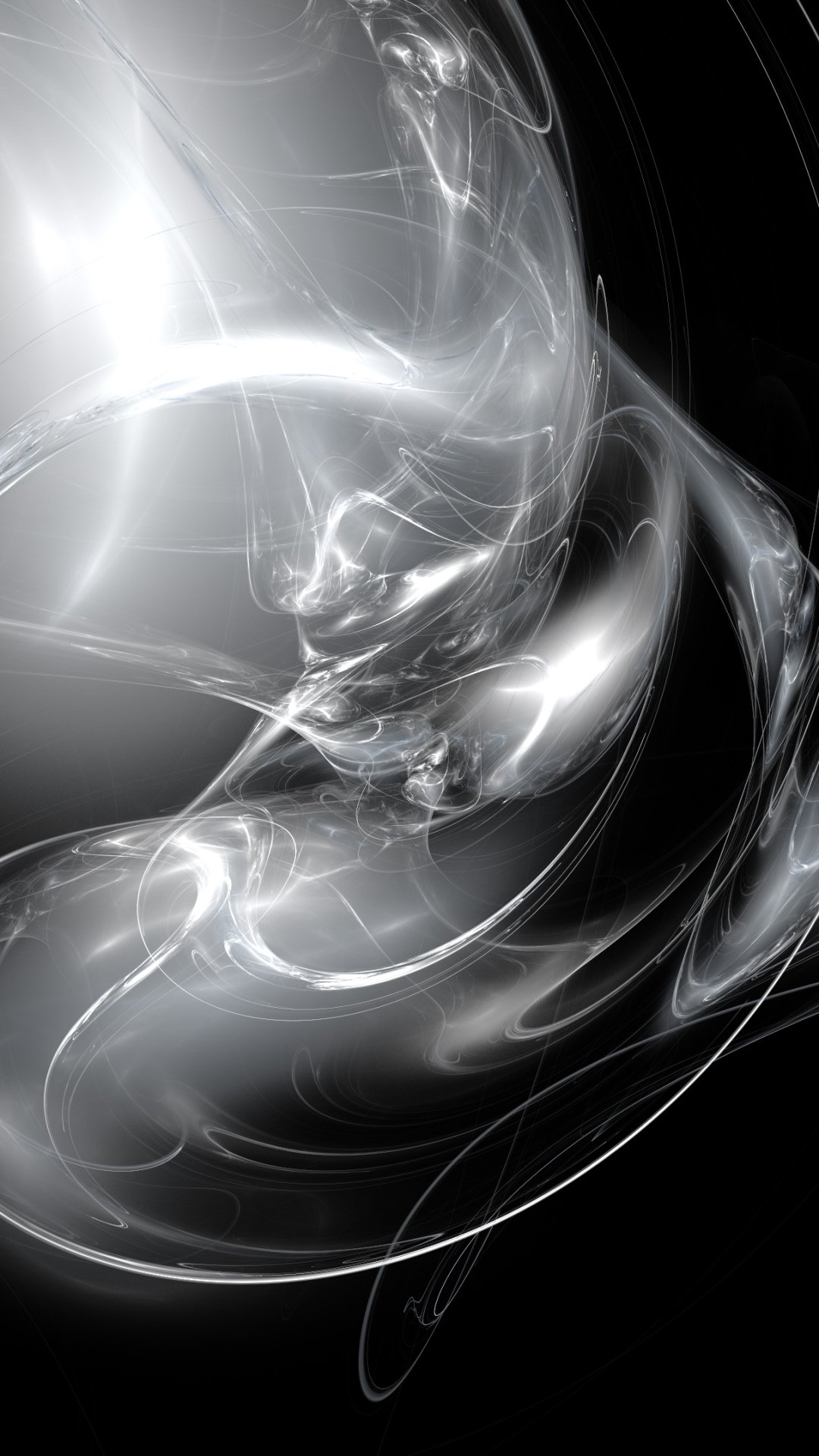 Download Black & White Abstract Fractal Phone Wallpaper