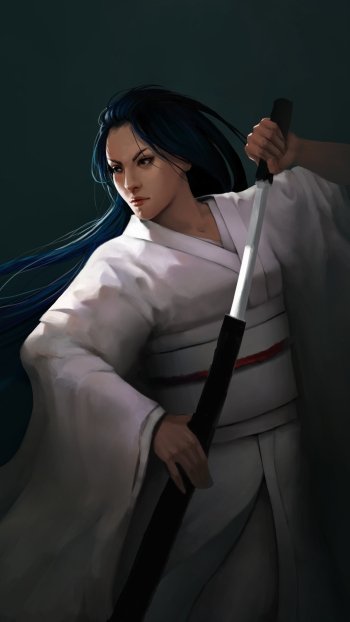 kimono sword fantasy woman warrior Phone Wallpaper