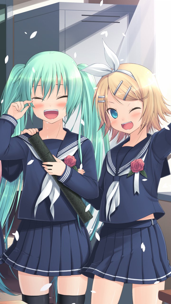 Download Rin Kagamine Hatsune Miku Anime Vocaloid Phone Wallpaper