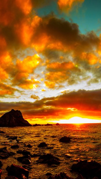  Cloudy Sunset Sky over Ocean