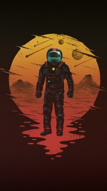 Sci Fi astronaut Phone Wallpaper