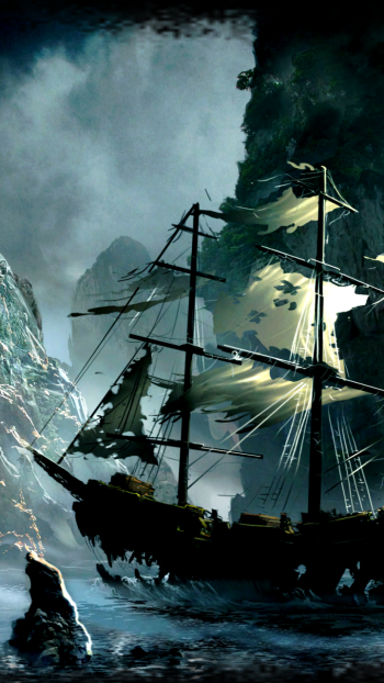 sailboat fantasy ship Phone Wallpaper