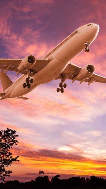 sky passenger plane vehicle aircraft Phone Wallpaper