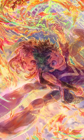 Izuku Midoriya Ochaco Uraraka Anime My Hero Academia Phone Wallpaper