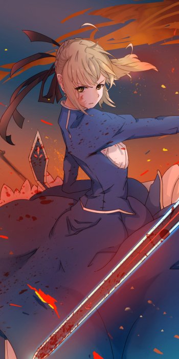 Saber (Fate Series) Anime Fate/Stay Night Phone Wallpaper