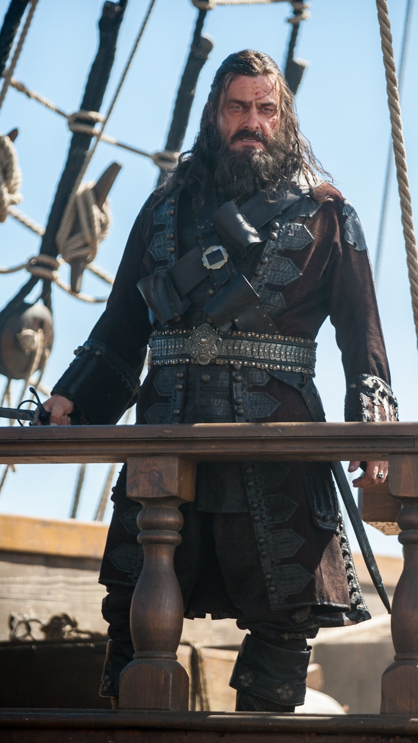 Download Blackbeard (Black Sails) Edward Teach Ray Stevenson TV Show Black  Sails Phone Wallpaper - Mobile Abyss