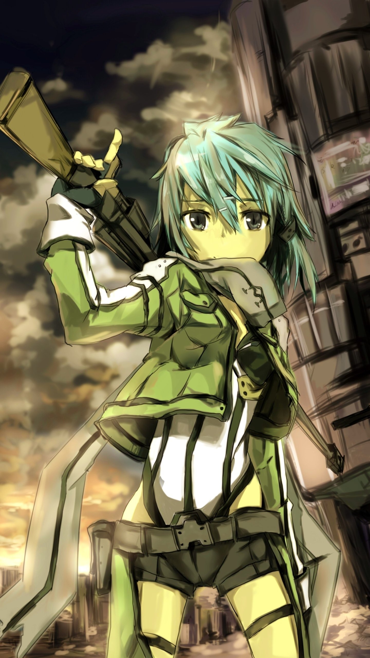 Download Shino Asada Anime Sword Art Online II Phone Wallpaper