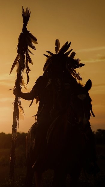 horse silhouette photography native american Phone Wallpaper