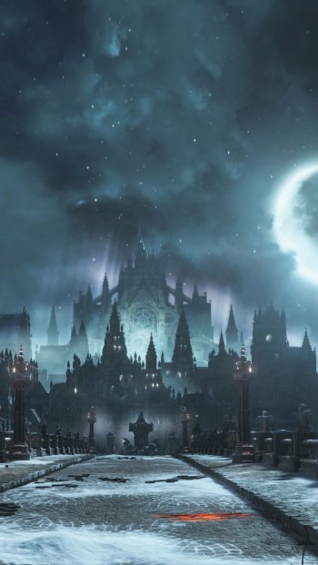 sky night bridge video game Dark Souls III Phone Wallpaper