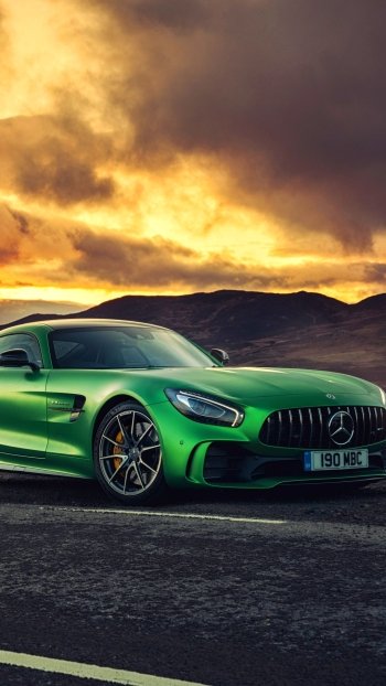 supercar green car vehicle car Mercedes-Benz Mercedes-AMG GT Phone Wallpaper