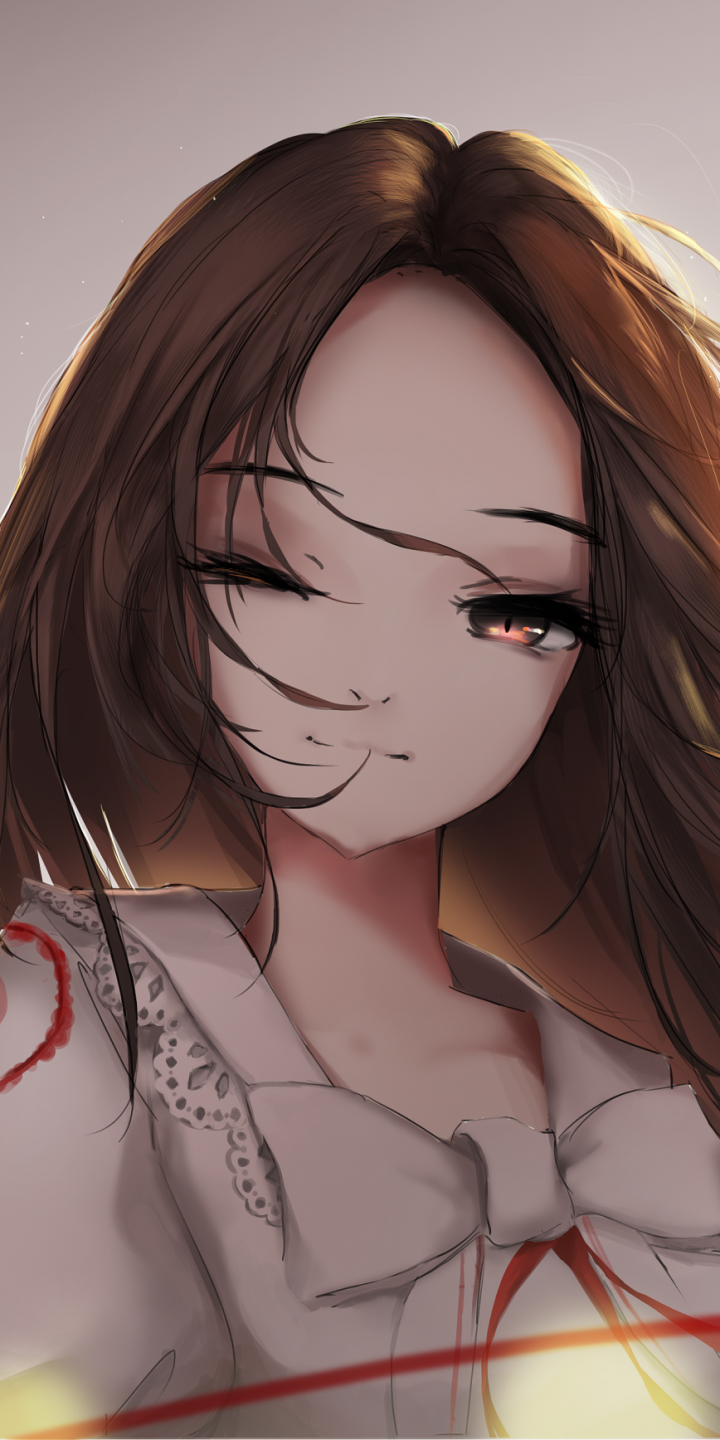 Download Long Hair Brown Hair Anime Original Phone Wallpaper