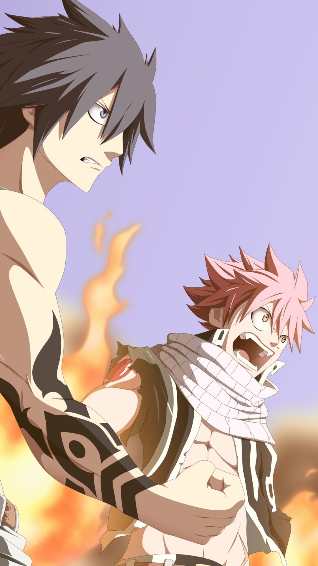 Download Natsu Dragneel Gray Fullbuster Anime Fairy Tail Phone Wallpaper