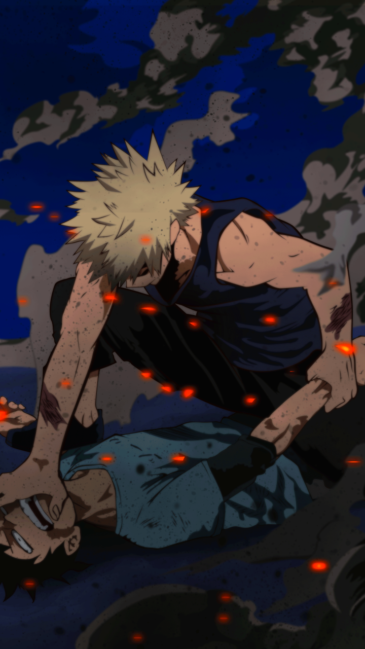Download Izuku Midoriya Katsuki Bakugou Anime My Hero Academia Phone Wallpaper