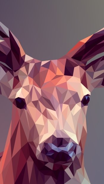polygon deer low poly Abstract facets Phone Wallpaper