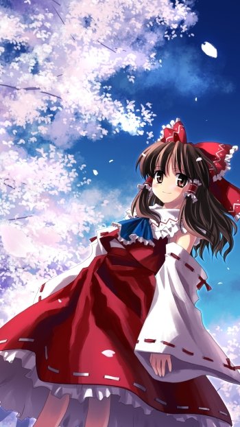 Reimu Hakurei Anime Touhou Phone Wallpaper