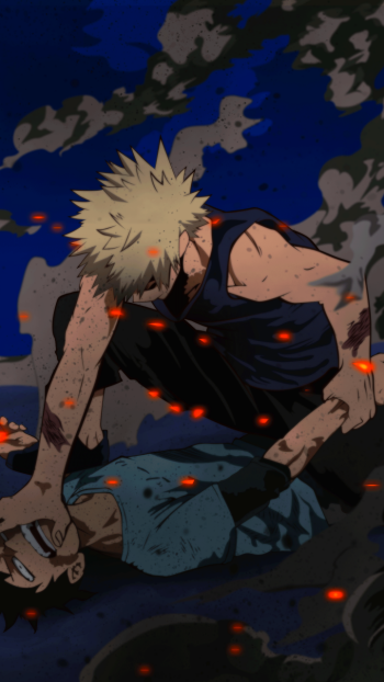 Izuku Midoriya Katsuki Bakugou Anime My Hero Academia Phone Wallpaper