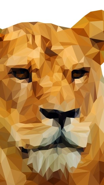 polygon low poly lion Abstract facets Phone Wallpaper