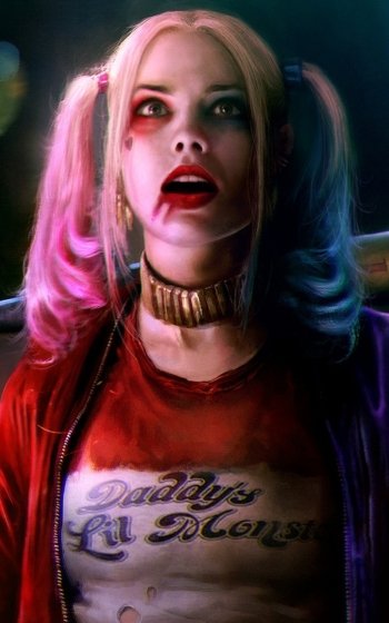 collar blonde DC Comics Margot Robbie Harley Quinn movie Suicide Squad Phone Wallpaper