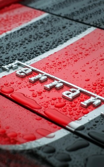water drop close-up vehicle Ferrari Phone Wallpaper