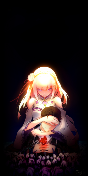 Subaru Natsuki Emilia (Re:ZERO) Anime Re:Zero - Starting Life in Another World Phone Wallpaper