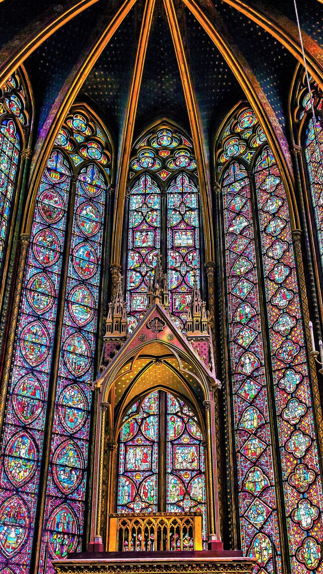 Stained Glass Inside a Cathedral