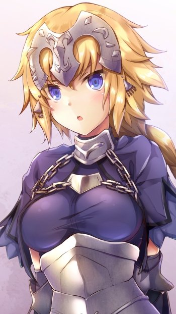 blue eyes blonde blush Ruler (Fate/Grand Order) Jeanne d'Arc (Fate Series) Anime Fate/Grand Order Phone Wallpaper