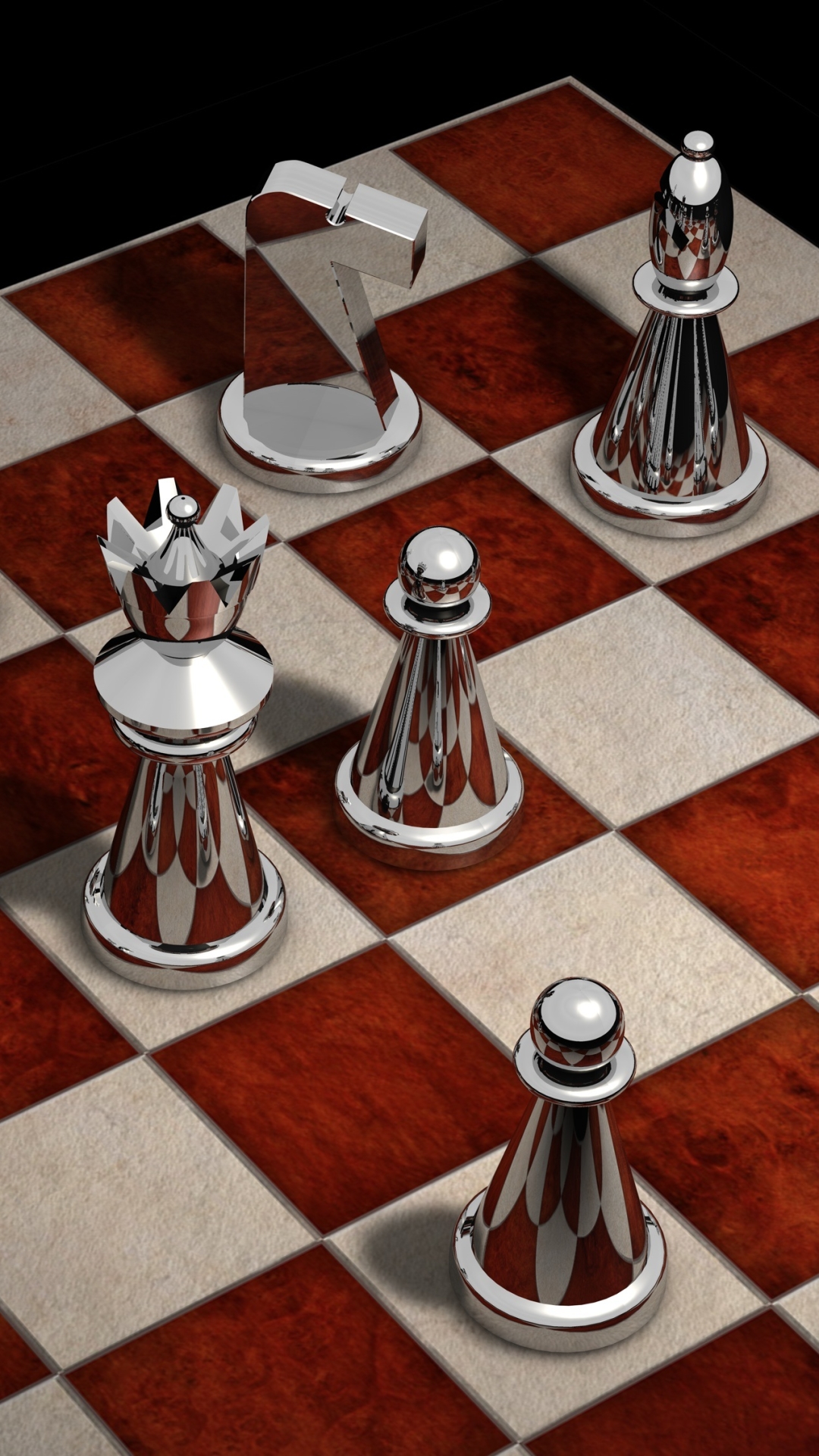Red and White Chessboard Set