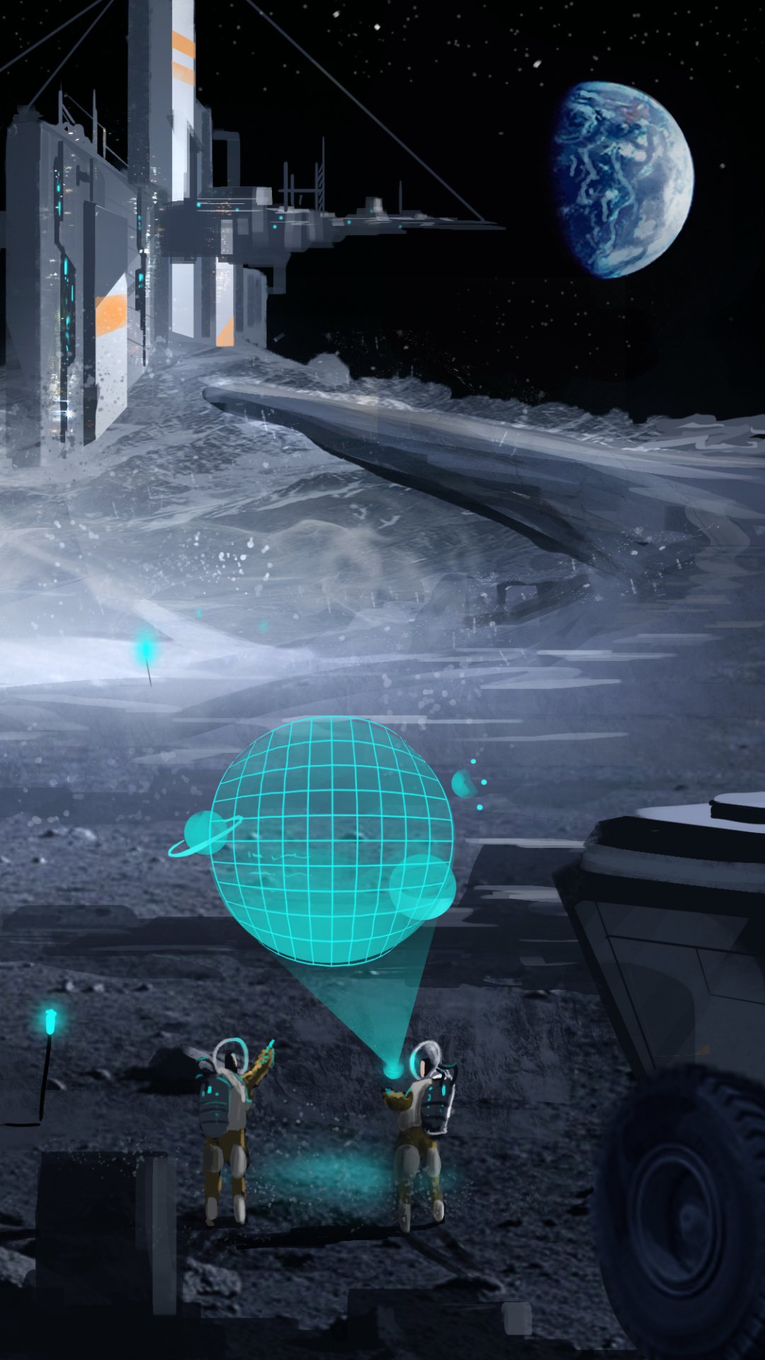 Download Sci Fi Moon Phone Wallpaper