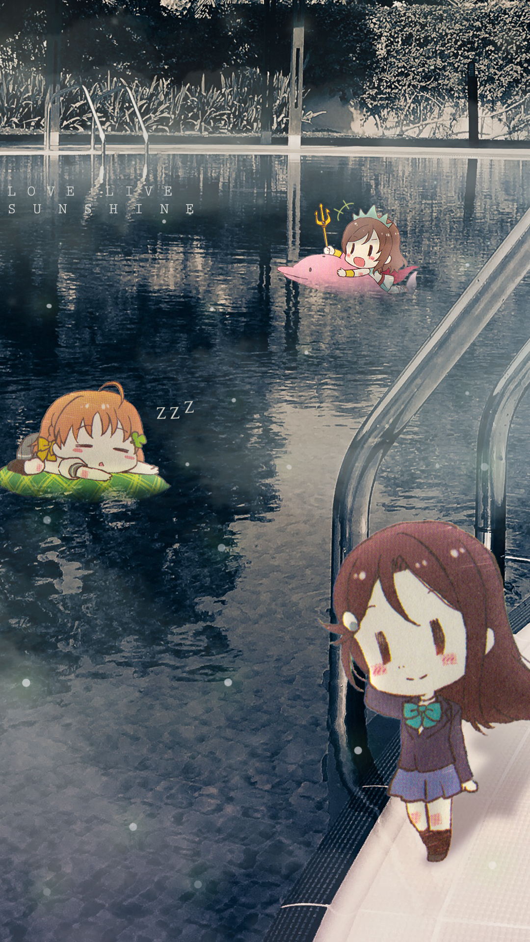 Download Riko Sakurauchi Chibi Chika Takami You Watanabe Anime Love Live! Sunshine!! Phone Wallpaper