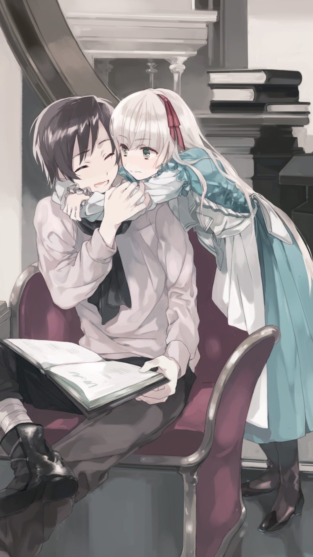 Download Victorique De Blois Kazuya Kujō Hug Anime Gosick Phone Wallpaper