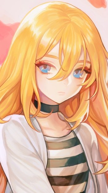 Angels of Death face blue eyes blonde Rachel Gardner Anime Phone Wallpaper