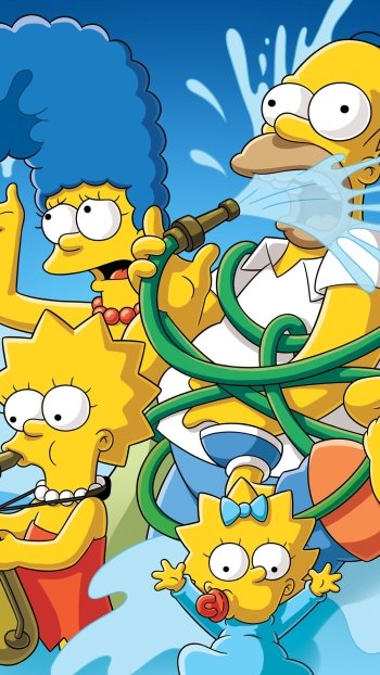 cartoon Homer Simpson Marge Simpson Lisa Simpson Maggie Simpson TV Show The Simpsons Phone Wallpaper