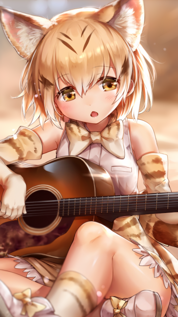 guitar Lion (Kemono Friends) Anime Kemono Friends Phone Wallpaper