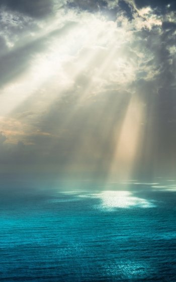 cloud sea nature sunbeam Phone Wallpaper