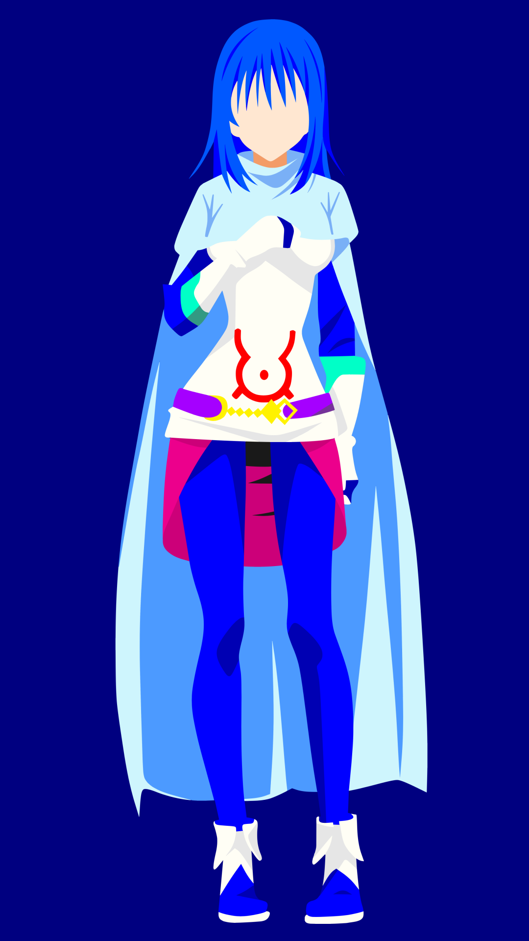 Download Blue Hair Minimalist Shizue Izawa Anime That Time I Got Reincarnated As A Slime Minimalist Anime Phone Wallpaper