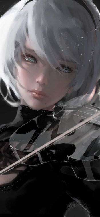 YoRHa No.2 Type B violin video game NieR: Automata Phone Wallpaper