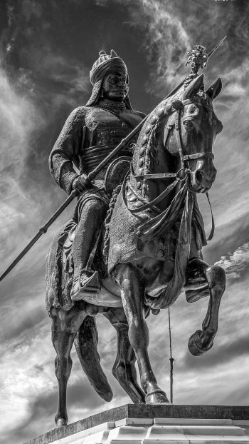  The Maharana Pratap Memorial, Maharana Pratap seated on his horse, Chetak, Udaipur, India by Aamir Mohd Khan
