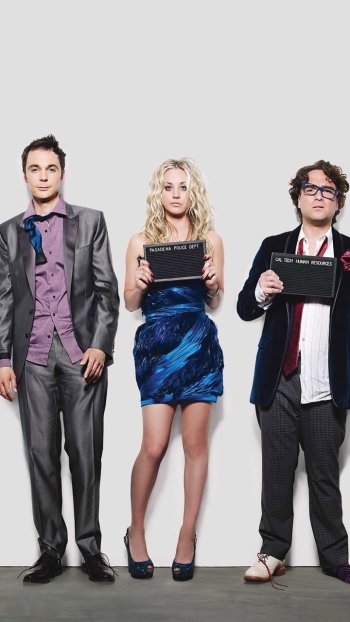Leonard Hofstadter Johnny Galecki Penny (The Big Bang Theory) Kaley Cuoco Sheldon Cooper Jim Parsons TV Show The Big Bang Theory Phone Wallpaper