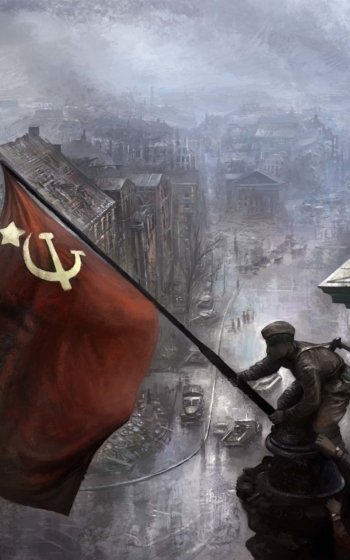 USSR flag military World War II Phone Wallpaper