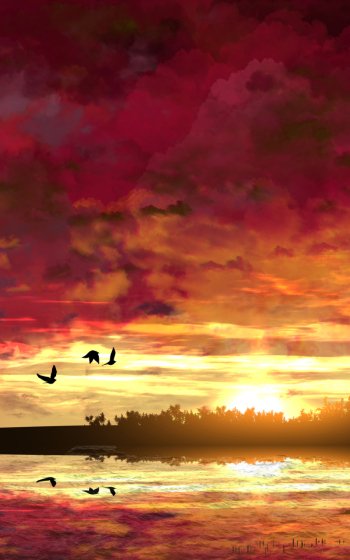 Anime anime sunset Phone Wallpaper