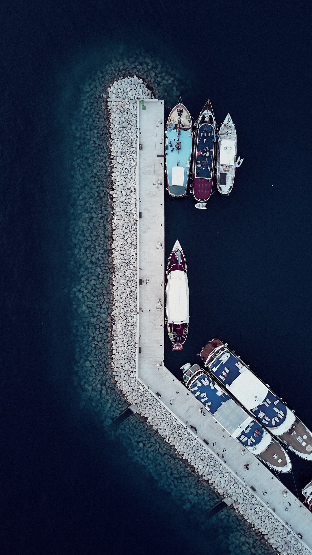 Download Boat Pier Photography Aerial Phone Wallpaper